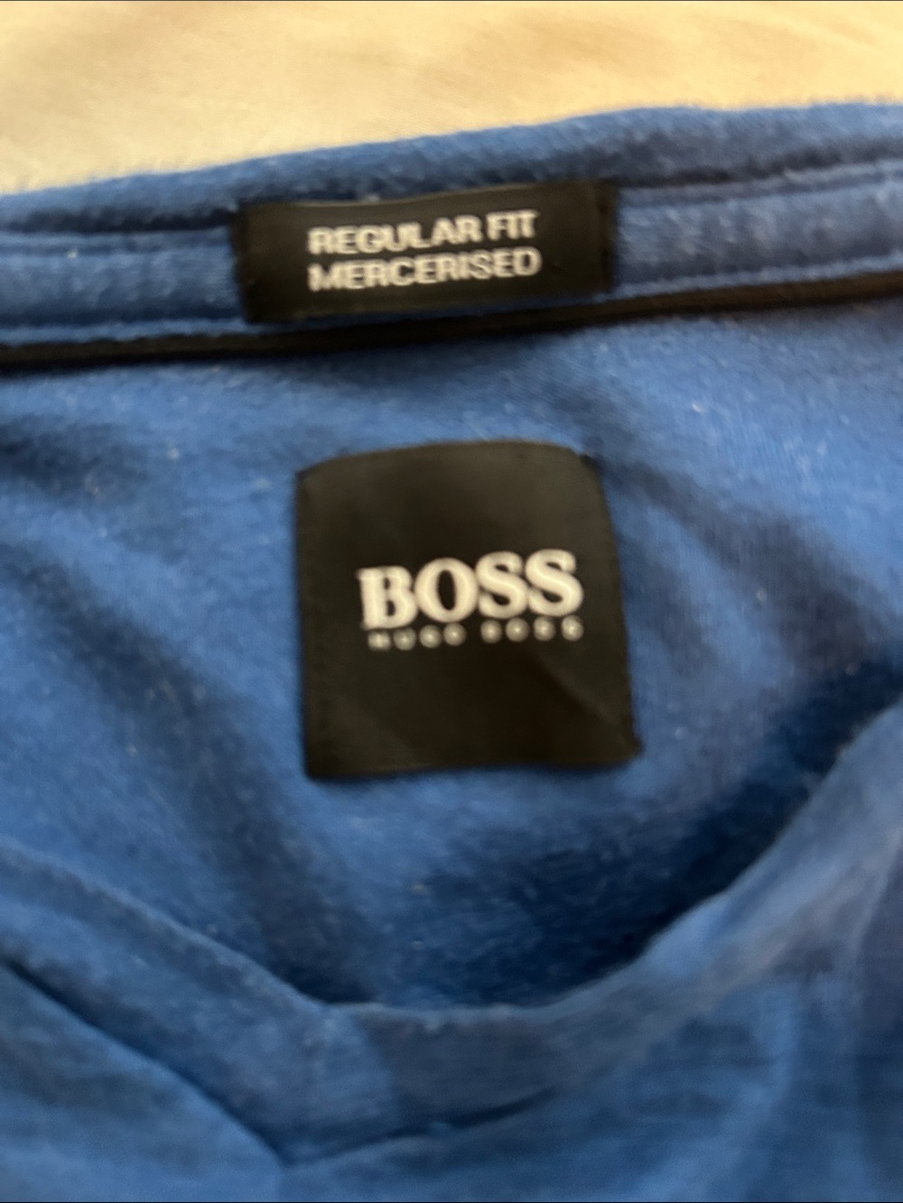 HUGO BOSS Men’s V-Neck T-Shirt in Blue